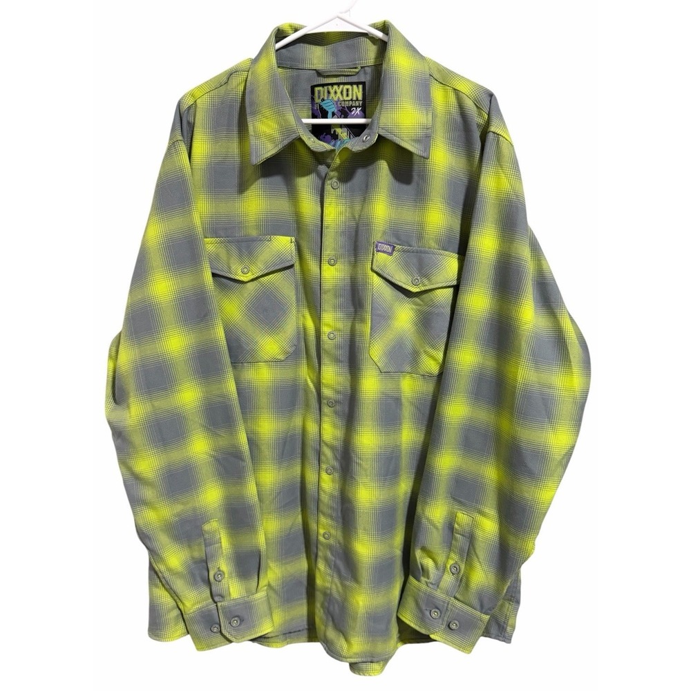 DIXXON Flannel "The Slice" Snap Button Plaid Horror Shirt Men's Size 2XL